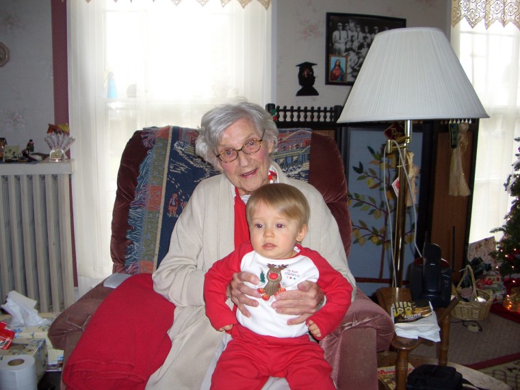 My grandmother Frances Griffin Thomas and her great-grandson, Roman